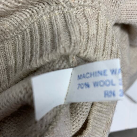 Vintage Oatmeal Wool Blend Sweater Sz Large - Picture 11 of 12